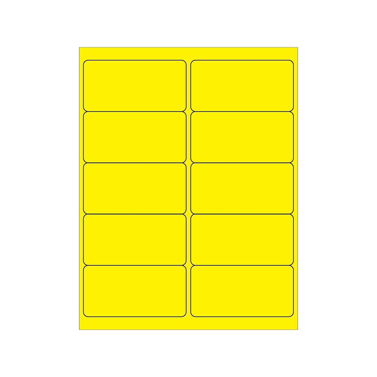 Tape Logic Laser Identification & Color Coding Labels, 2 x 4, Fluorescent Yellow, 1000/Carton (LL178YE)