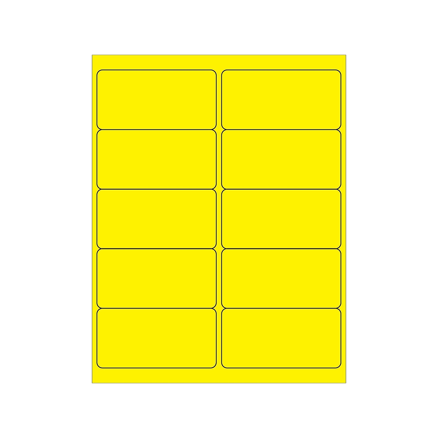 Tape Logic Laser Identification & Color Coding Labels, 2 x 4, Fluorescent Yellow, 1000/Carton (LL178YE)