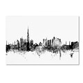 Trademark Fine Art Michael Tompsett Dubai Skyline B&W 12 x 19 Canvas Stretched Art Print (190836077564)