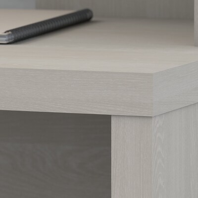 Office by kathy ireland® Echo L Shaped Desk with Hutch, Gray Sand (ECH031GS)