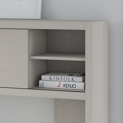 Office by kathy ireland® Echo 60W Credenza Desk with Hutch, Gray Sand (ECH030GS)