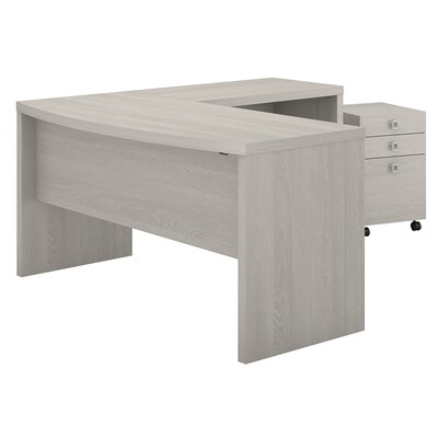 Office By Kathy Ireland Echo L Shaped Bow Front Desk With Mobile