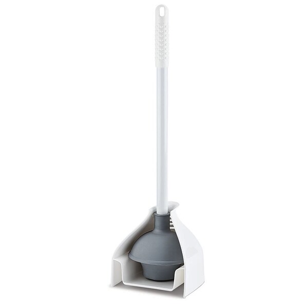 Libman Premium Extra Long Flange Toilet Plunger & Caddy, 4/Carton (0598)