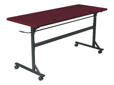 Essentials Economy Flipper Training Room Table, 24D x 60W, Mahogany/Black (90096)