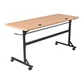 Essentials Economy Flipper Training Room Table, 24D x 72W, Teak/Black (90094)