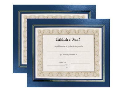 NuDell Vinyl/Cardboard Certificate Frames, Leatherette 2/Pack (21201)