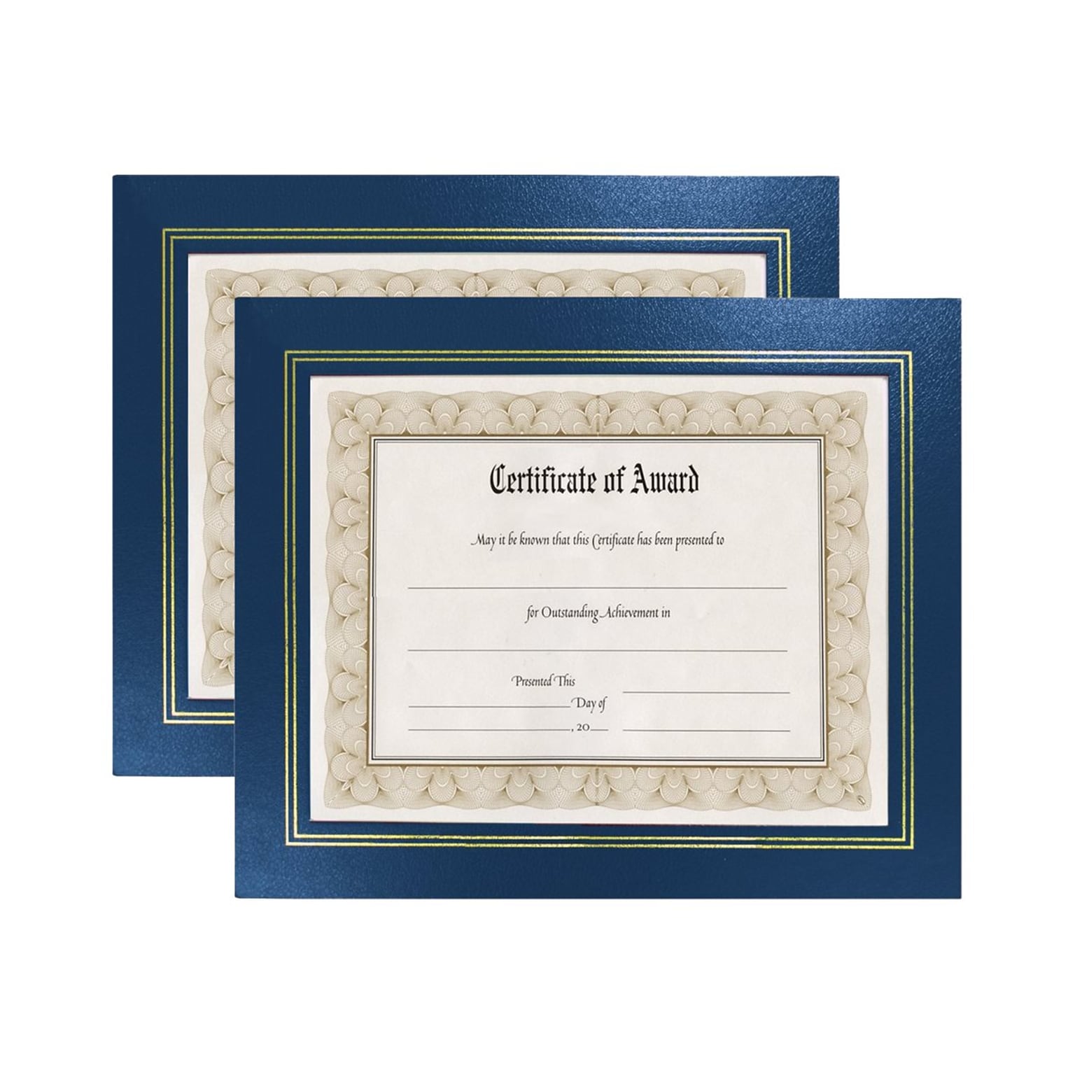 NuDell Vinyl/Cardboard Certificate Frames, Leatherette 2/Pack (21201)