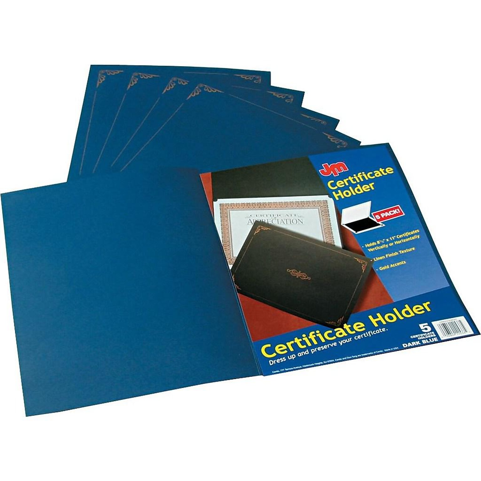Oxford Certificate Holders, 11.25 x 8.75, Dark Blue, 5/Pack (29900235BGD)