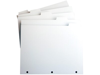 Xerox Single Reverse Collated Blank Paper Dividers, 5-Tab, White, 50/Box (3R4416)
