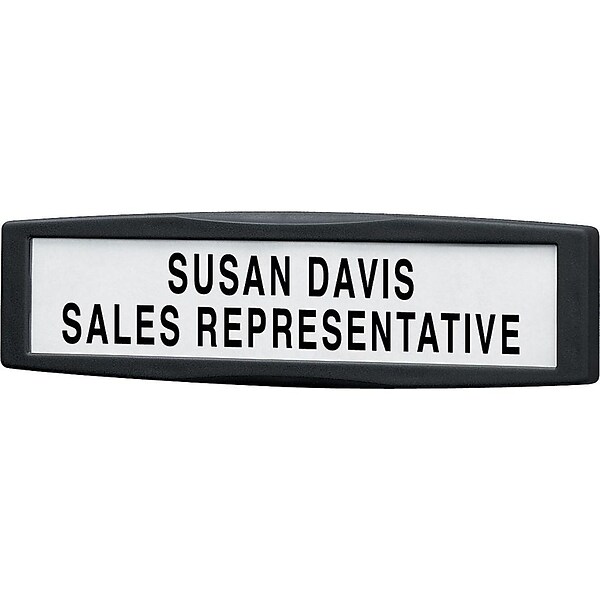 Fellowes Partition Additions Plastic Name Plate, Dark Graphite (75906)