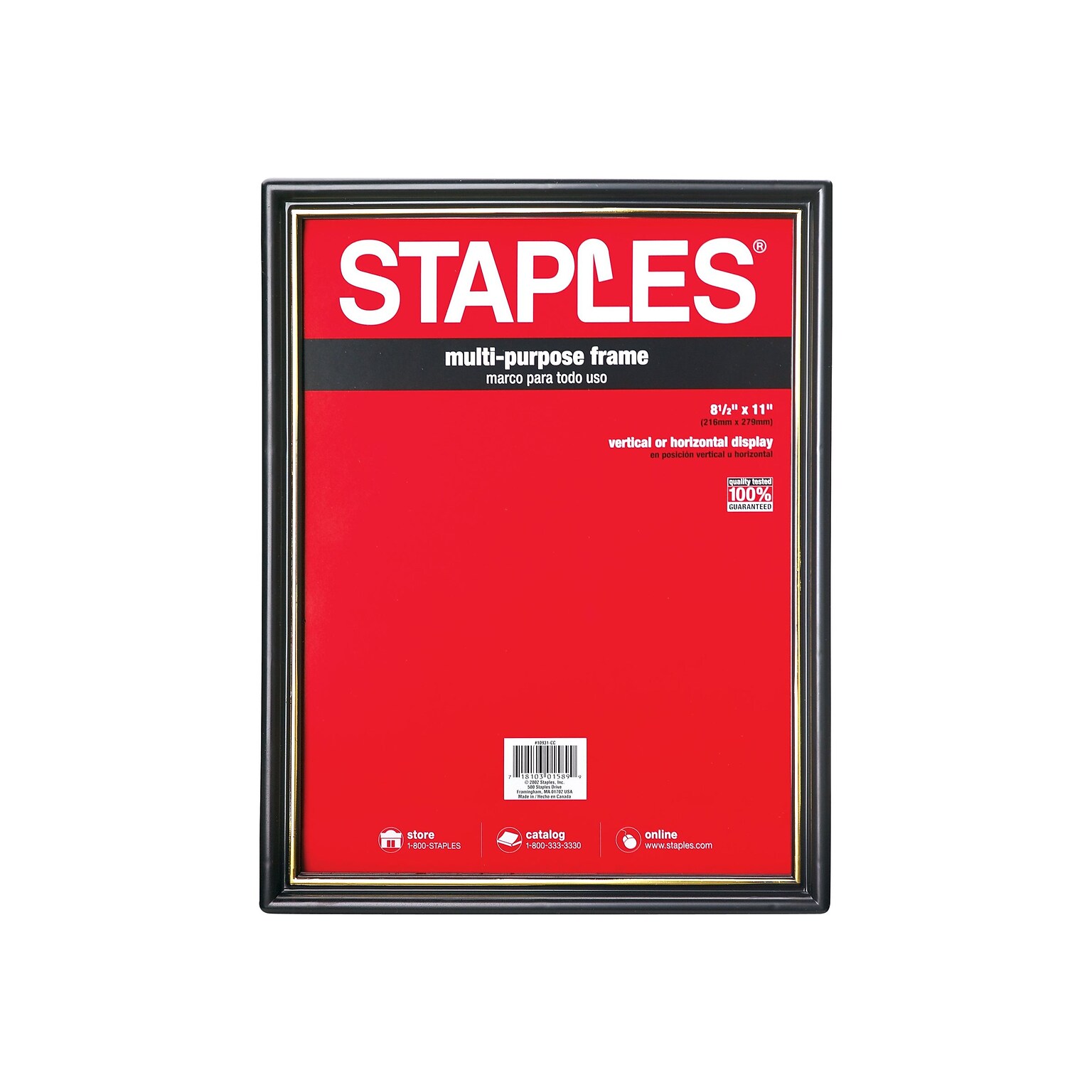 Staples® All Purpose 8.5 x 11 Plastic Picture Frames, Black (ST10931-CC)
