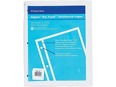 Rediform Unruled Filler Paper, 11" x 8.5", White, 100/Pack (20121)