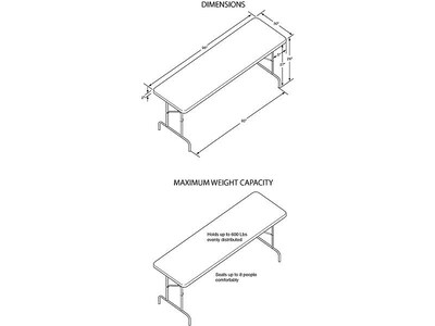 ICEBERG IndestrucTable TOO 600S Folding Table, 96" x 30", Platinum (65333)