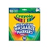 Crayola Ultra-Clean Washable Markers, Broad, Assorted Colors, 10/Pack (58-7851)