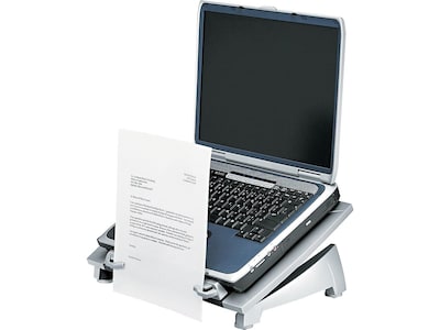 Fellowes Office Suites Plastic Laptop Riser, 6.5" x 15.06" x 10.5", Black/Silver (8036701)