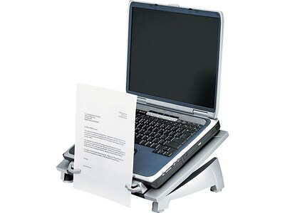 Fellowes Office Suites Plastic Laptop Riser, 6.5" x 15.06" x 10.5", Black/Silver (8036701)