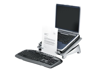 Fellowes Office Suites Plastic Laptop Riser, 6.5" x 15.06" x 10.5", Black/Silver (8036701)