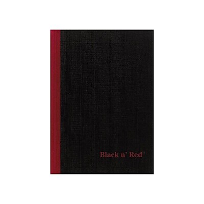 Oxford Black n Red Professional Notebook, 5.8 x 8.3, 96 Sheets, Black (E66857)