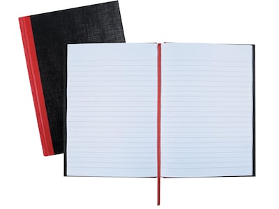 Oxford Black n' Red 1-Subject Professional Notebooks, 5.8" x 8.3", Wide Ruled, 96 Sheets, Black (JDK-E66857)