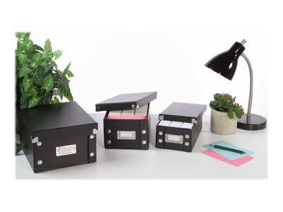 IdeaStream Snap-N-Store Index Card File Box, Black, 1100 Card Capacity (SNS01647)