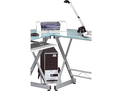 Techni Mobili 62" L-Shaped Desk, Clear (RTA-3802-GLS)