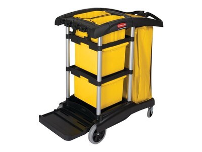 Rubbermaid Commercial Janitorial 3-Shelf Cleaning Cart (FG9T7200BLA)