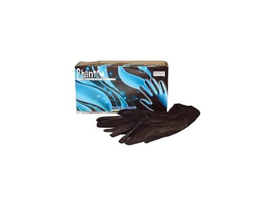 Adenna Phantom Powder Free Black Latex Gloves, Large, 100/Box (PHM916)