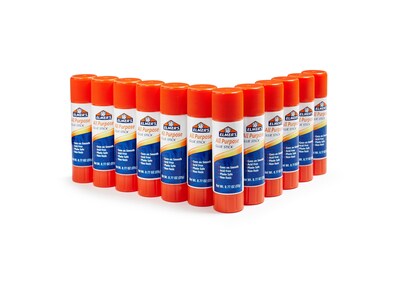 Elmer's All-Purpose Washable Glue Sticks, 0.77 oz., White, 12/Pack (E517)