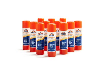 Elmer's All-Purpose Jumbo Washable Glue Sticks, 0.77 oz., White, 12/Pack (E517)