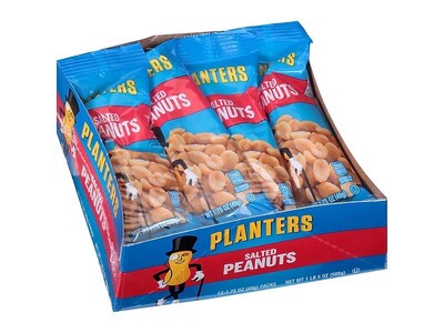 Planters Salted Peanuts, Unshelled, 1.75 oz., 12 Bags/Pack (GEN77080)