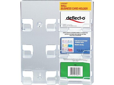 Deflect-O Wall Mounted Card Holders, Clear (70601)