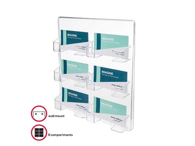 Deflect-O Wall Mounted Card Holders, Clear (70601)