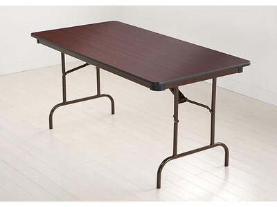 ICEBERG Premium Folding Table, 60" x 30", Mahogany (55214)