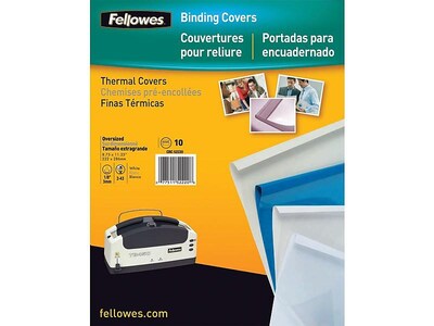 Fellowes Presentation Covers Presentation Covers, 8.5"W x 11"H, Black/Clear, 10 pack (5222701)