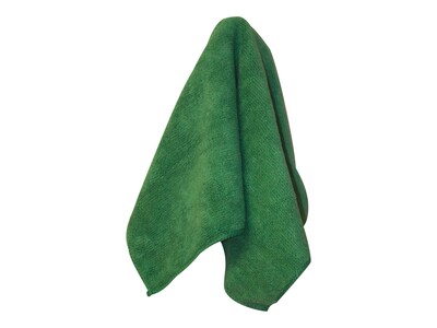 Microfiber Technologies Premium Microfiber Dry Cloths, Green, 12/Pack (LFK300)