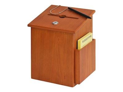 Sandusky Buddy Locking Wood Suggestion Box, Medium Oak (5622-11)
