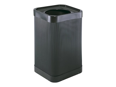 Safco At-Your-Disposal Outdoor Trash Can With Lid, Black HDPE, 38 Gal. (9790BL)