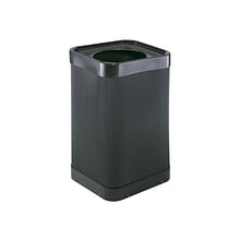 Safco At-Your-Disposal Outdoor Trash Can With Lid, Black HDPE, 38 Gal. (9790BL)