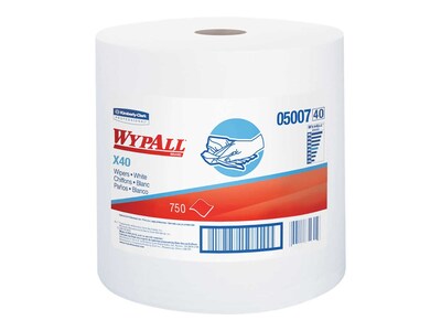 WypAll L40 DRC Wipers, White, 750/Carton (05007)