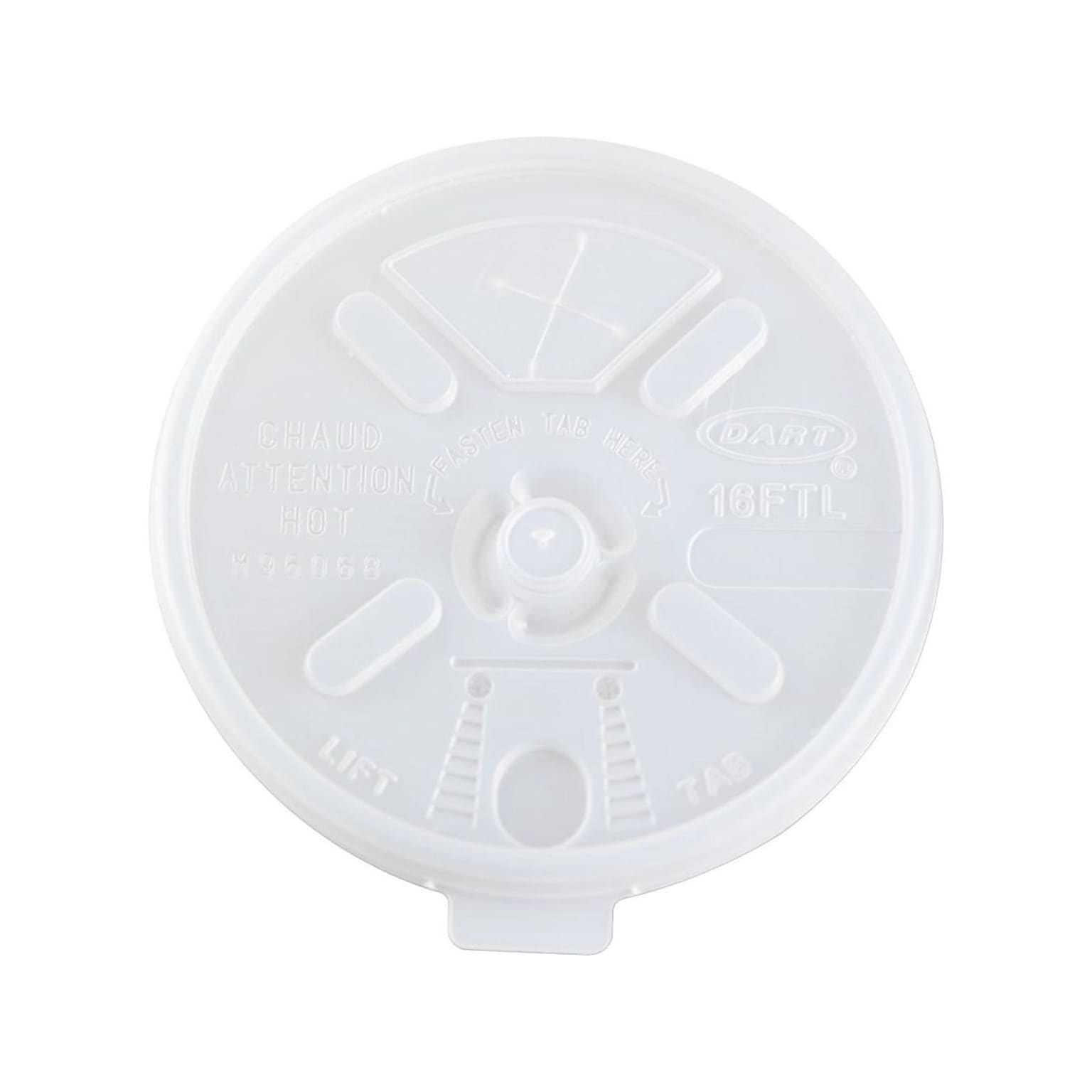 Dart Lift n Lock Lids, Translucent, 1000/Carton (16FTLS)