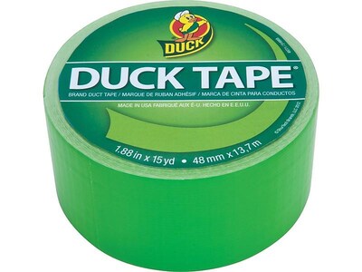 Duck Heavy Duty Duct Tape, 1.88 x 15 Yds., Neon Green (1265018)