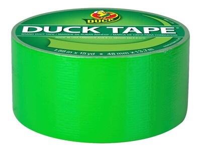 Duck Heavy Duty Duct Tape, 1.88" x 15 Yds., Neon Green (1265018)