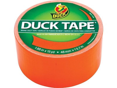 Duck Heavy Duty Duct Tape, 1.88 x 15 Yds., Neon Orange (1265019)