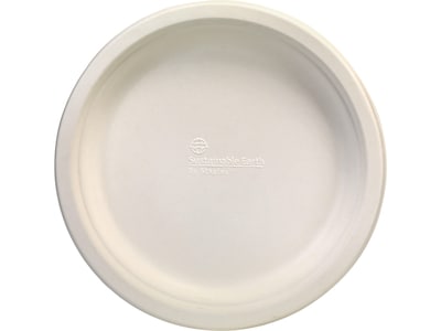 Sustainable Earth by Staples 9 Paper Plates, White, 250/Pack (SEB40135-CC)