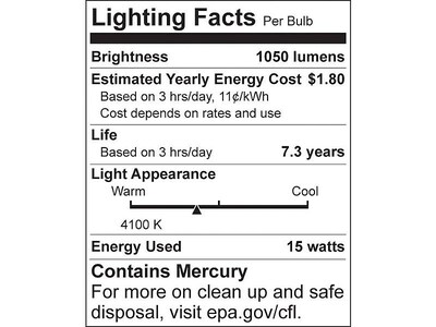 Ledu Fixtures Fluorescent Tube Strip Light, 18", White (LEDL9011)