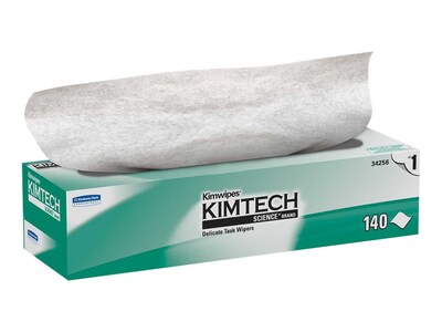 Kimtech Science Kimwipes Delicate Task Virgin Fiber Wipers, White, 140 sheets/Box, 15 Boxes/Carton (