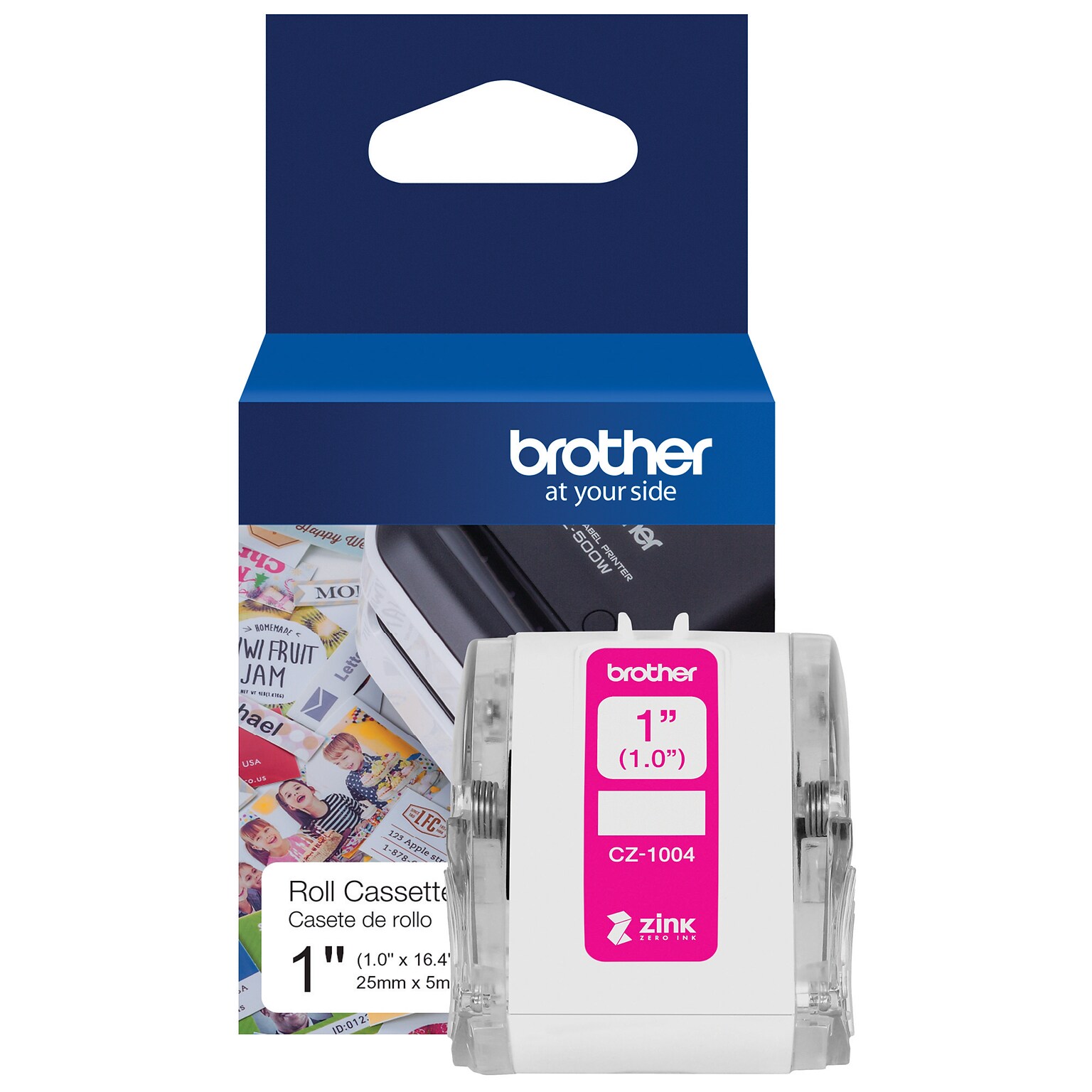 Brother CZ-1004 Continuous Paper Label Roll with ZINK® Zero Ink technology, 1 x 16-4/10, Multicolored (CZ-1004)