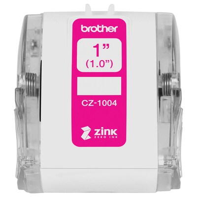 Brother CZ-1004 Continuous Paper Label Roll with ZINK® Zero Ink technology, 1" x 16-4/10', Multicolored (CZ-1004)