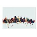 Trademark Fine Art Michael Tompsett Boston MA Skyline Blue 12 x 19 Canvas Stretched Art Print (190836084005)