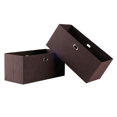 Winsome Torino 2 Piece Folding Fabric Baskets Chocolate (38222)